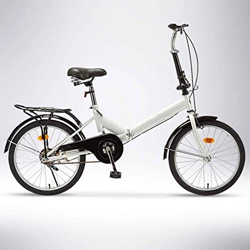 Folding Bike : DFKDGL Adult Portable Work Folding Bicycle, Single-Speed Lightweight Bikes, Compact Bikes With 20 Inch Wheels And Back Rack, For Unisex Work Bicycling Student Car Ladies Beginner Girls Boys Kids Unic
