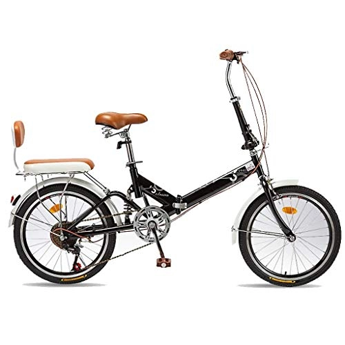 Folding Bike : DFKDGL Commuting Folding Speed Bicycle, Lightweight City Bike, Shock Absorption Womens Bike, 20-Inch Wheel (Color : Black) Unicycle
