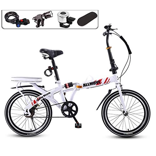 Folding Bike : DFKDGL Folding Bicycle Female Ultralight Portable Bicycle 7- Speed Carbon Steel Frame Folding Bike, Small Mini 20 Inch / 16 Adult Wheel Womens Bicycles For Male Student Adult (Color : C2, Size : 20i