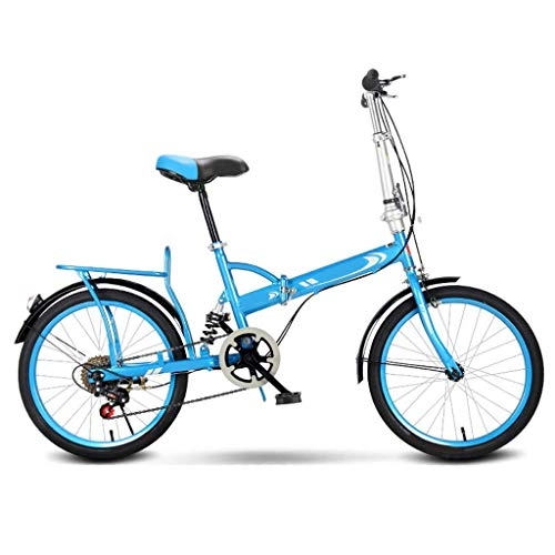 Folding Bike : DFKDGL Folding Bikes With Rear Shelf And High Carbon Steel Frame, womens Bike For Adult Beginner, 20 Inch Wheels, Shock Absorption Variable Speed Comfort Bikes (Color : White) Unicycle