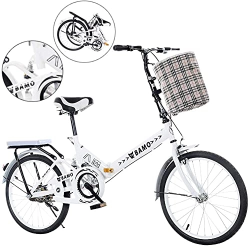 Folding Bike : DGHJK 16 in Folding Bike for Adult, Lightweight Steel Frame Folding Bike City Mini Compact Bike Bicycle Urban Commuters