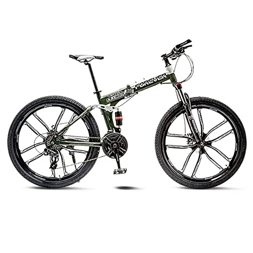 Folding Bike : DGHJK Full Suspension Adult Mountain Bikes with Disc Brakes, MTB Bikes for Men Women Intermediate to Advanced, 24in Folding Bike Mountain Bike