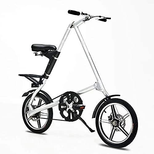 Folding Bike : DGHJK Lightweight Folding Bike Adults, Portable Foldable Road Bike 16 Inch Tire, Mini Urban Track Bike Aluminium Frame Men