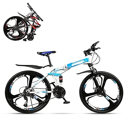 Folding Bike : DIESZJ Folding Adult Bicycle, 24 Inch Variable Speed Shock Absorption Off-Road Racing, with Front Shock Lock, Multi-Color Optional, Suitable for Height 150-170cm