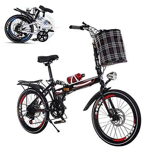 Folding Bike : DIESZJ Folding Adult Bike, 26-inch 6-Speed Adjustable Bike, Double-discbrake Shock Absorber Bike, Color Optional, Suitable for Boys and Girls (Including Gifts)