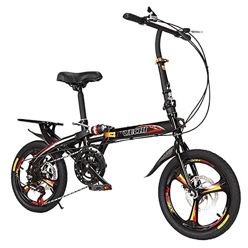 Folding Bike : DKZK Folding Bicycle Ultra Light Portable Mini Small Light Bicycle 14 / 16 Inch Adult Student City Variable Speed Bicycle Commuter Bike