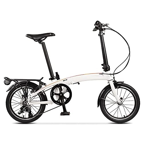 Folding Bike : DODOBD 16 Inch 3 Speed Folding Bike, Lightweight Alloy City Bicycle， Commuting Bike with Fender and Rear Rack for Men and Women， Folding Casual Bicycle, Damping Bicycle