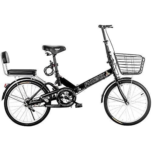 Folding Bike : DODOBD 20" Folding City Bicycle Bike, Light Work Adult Ultra Light Variable Speed Portable Male Bicycle Folding Carrier, for Men Women Lightweight Folding Casual Bicycle