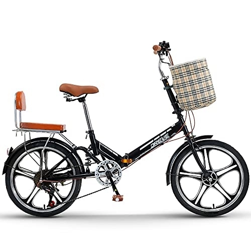 Folding Bike : DODOBD 20 Inch Folding Bike, Portable Ultra-Light Variable Speed Adult Folding Bike, Adjustable Handlebars and Seat, Suitable for Adults, Foldable Urban Bicycle Suitable 135-175 cm