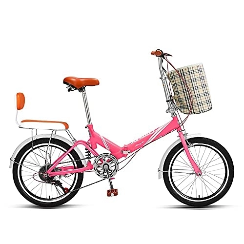 Folding Bike : DODOBD 20 Inch Folding City Bike Bicycle, Carbon Steel Foldable Bicycle Small Unisex Folding Bicycle 6-Speed Variable Speed, Front V Brake And Rear Brake, Adult Portable Bicycle