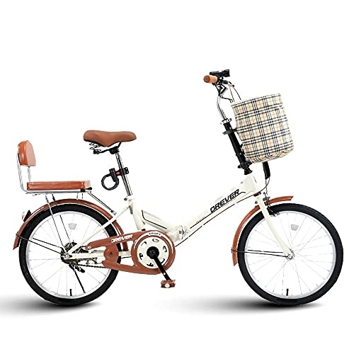 Folding Bike : DODOBD Foldable Bike 20 Inch, Adult Portable City Bicycle, Carbon Steel Bicycle Unisex Folding Bicycle, Folding Bike for Men Women Students and Urban Commuters