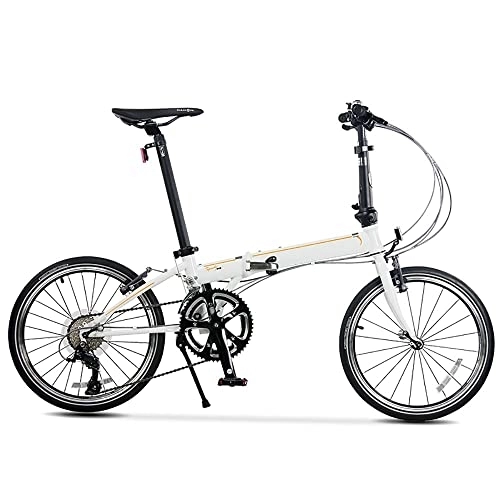 Folding Bike : DODOBD Foldable Bike, 20 Inch Comfortable Mobile Portable Compact Lightweight 18 Speed Finish Great Suspension Folding Bike for Men Women Students and Urban Commuters