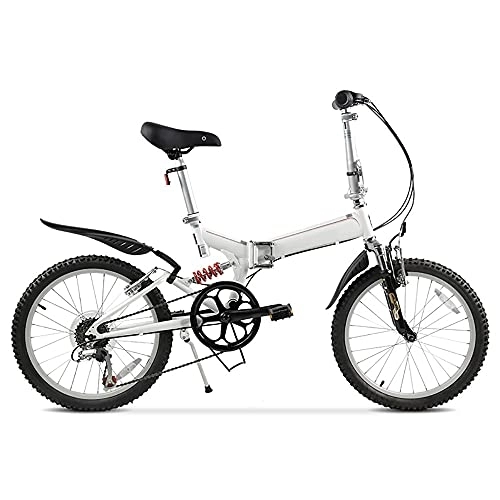 Folding Bike : DODOBD Foldable Bike, 20 Inch Comfortable Mobile Portable Compact Lightweight 6 Speed Finish Great Suspension Folding Bike for Men Women Students and Urban Commuters