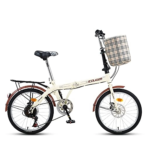 Folding Bike : DODOBD Folding Bicycle, 20 Inch Bikes for Adults, Adult Children Ultra Light Portable Mini Portable Bicycle Suitable For Traveling In The Wild City Foldable Bike