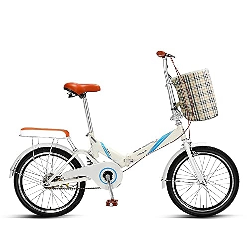 Folding Bike : DODOBD Folding Bicycle, 20 Inch Bikes for Adults, Lightweight Alloy Folding City Bike Bicycle, Folding Bicycle Men Women Adult Student City Commuter Outdoor Sport Bike with Basket