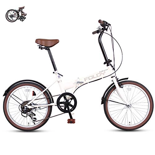 Folding Bike : Dongshan Folding bike ladies bicycles 6-speed 20-inch high-carbon steel bikes unisex comfortable seat Put in the trunk Lightweight bicycle city traffic road bike