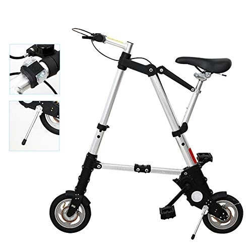 Folding Bike : DORALO Lightweight Mini Folding Bike, Compact Bike Portable Bicycle with Solid Tires, Travel Outdoor Bicycle for Adult Student, No Need To Inflate, 8 Inch, Gray, A