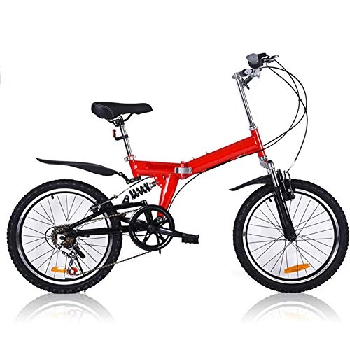 Folding Bike : DPGPLP 20 Inch Folding Bicycle Shifting - Male And Female Bicycles - Adult Children Students Folding Shock Mountain Bike, White