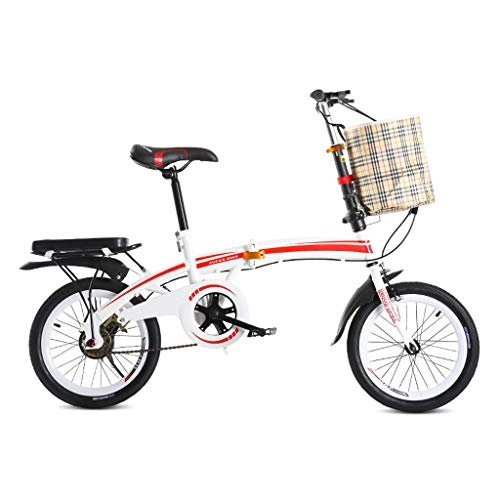 Folding Bike : DQWGSS Folding Bike Lightweight Adult Lightweight with Safety Brake Adjustable Seat and Handlebar Foldable Road Bike for Men Women Teen, Red