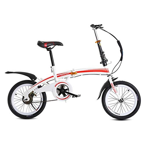 Folding Bike : DQWGSS Folding City Bike Adult Lightweight with Safety Brake Adjustable Seat and Handlebar Foldable Road Bike for Men Women Teen, Red
