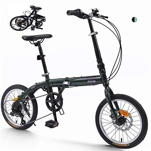 Folding Bike : DRAGDS 16Inch Folding Bike, Variable Speed Cycling Commuter Foldable Bicycle for Adult Student, Lightweight Carbon Steel Foldable Adult Bicycle for Outdoor Sports, 16 inch