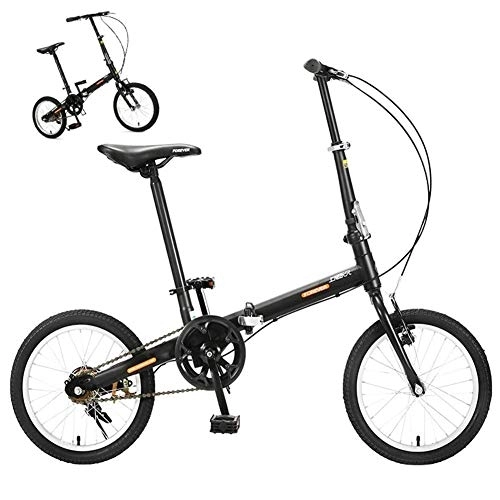 Folding Bike : DRAGDS 16Inch Student Mini Folding Bike, High Carbon Steel Frame Foldable Bike, Casual Men and Women Commuter Bike with Disc Brake, Folding Pedal and Free Installation, 16 inch