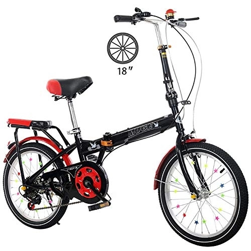 Folding Bike : DRAGDS 18Inch Mini Folding Bike, Variable Speed Student Bicycle Commuter Foldable Cycling for Adult, Lightweight Foldable Adult Bicycle, 18 inch