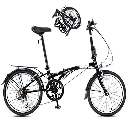 Folding Bike : DRAGDS 20Inch 6 Speed Folding Bike, Lightweight Variable Speed Bicycle of Free Installation, Double Disc Brake Portable Bicycle of Adjustable Seat for Teen and Student, 20 Inch / 6 Speed