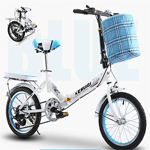 Folding Bike : DRAGDS 20Inch Folding Bicycle Bike, Adult City 6-Speed Variable Bicycle, Portable Student Folding Carrier Bicycle of Free Installation Shock Bike, 20 Inch / 6 Speed