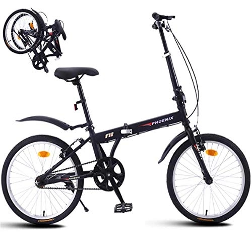 Folding Bike : DRAGDS 20Inch Folding City Bicycle Bike, Adult Portable Folding Bicycle Student Bicycle Folding Carrier Bicycle Bike of Carbon Steel Frame with Adjuatable Seat for Student, 20 inch