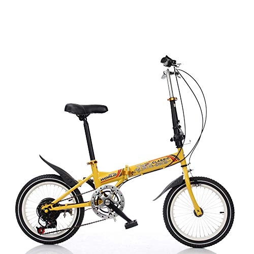 Folding Bike : DRAKE18 Folding bicycle, 20 inch 6 speed shifting leisure bicycle ultra light portable adult men and women outdoor riding trip, Black