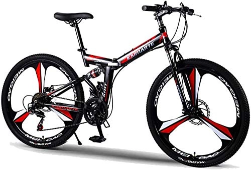 Folding Bike : Drohneks 24 / 26" 21-Speed Mountain Folding Bicycle Double Shock Absorption Variable Speed Fast Bike For Male And Female Students