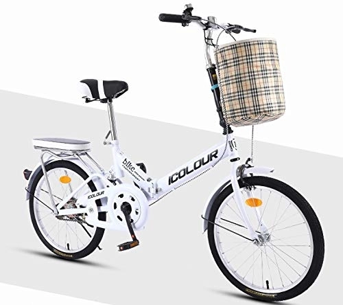 Folding Bike : Dszgo Small Wheel Mini Portable Bicycle Ultra Light Portable 6 / 20 Inch Bicycle High Carbon Steel Frame Spiral High Elastic Shock Absorber Foldable Bicycle Folding Takes No Space (Size : 20 inches)