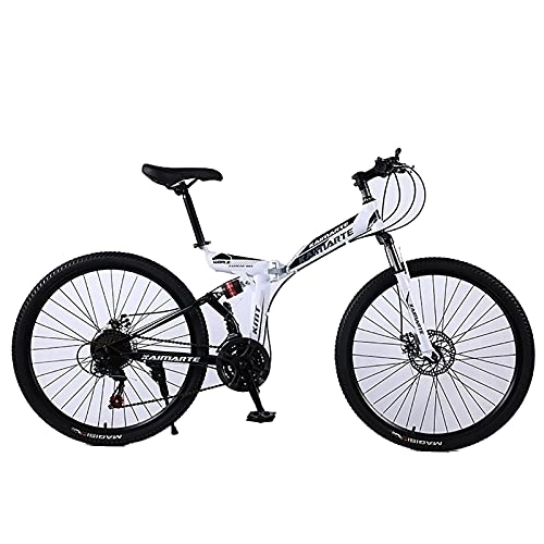 Folding Bike : Dual Disc Brake Folding Bike, Comfortable Mobile Portable Compact Lightweight Folding Mountain Bike Adult Student Lightweight Bike, B, 26 inch 21 speed
