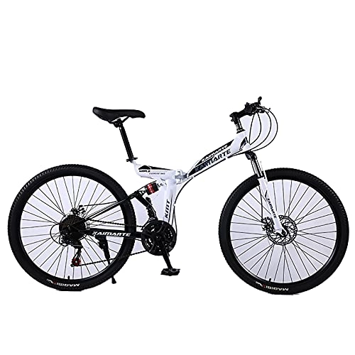 Folding Bike : Dual Disc Brake Folding Bike, Comfortable Mobile Portable Compact Lightweight Folding Mountain Bike Adult Student Lightweight Bike, B, 26 inch 27 speed