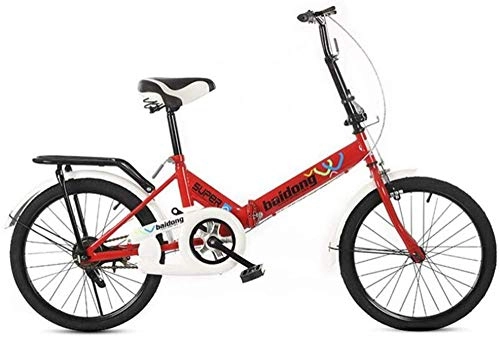 Folding Bike : Dual Suspension Mountain Bikes Comfort & Cruiser Bikes Foldable Bicycle Children Mountain Bike Student Road Bike For Best Gift (Color : Beige)-Red