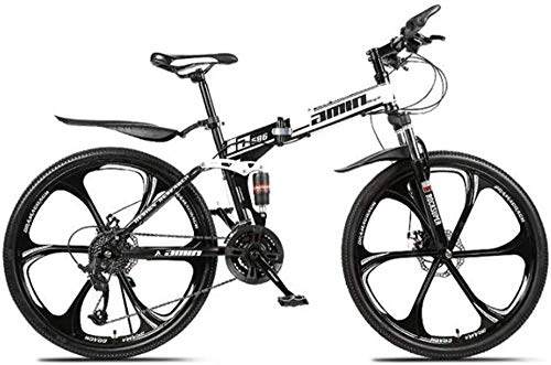 Folding Bike : Dual Suspension Mountain Bikes Comfort & Cruiser Bikes Portable Folding Sports Leisure Freestyle Mountain Bike 26 Inch Off Road Bicycle (Color : Black Size : 21 speed)-21_speed_Black