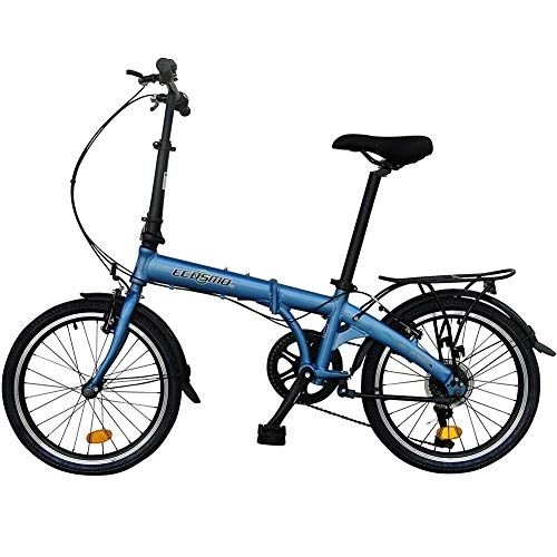 Folding Bike : DULPLAY 20" Lightweight Alloy Folding City Bicycle Bike, 13kg Blue 20inch