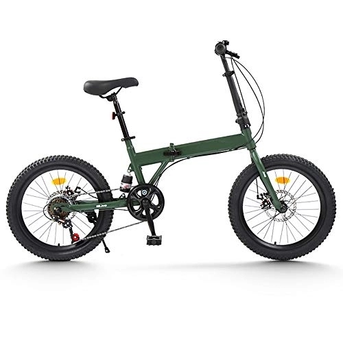 Folding Bike : DULPLAY Foldable Mountain Bikes, 20" Road Bike, Ultra-light Fat Tire Alloy Frame Lightweight Bicycle, Unisex A 20 Inch
