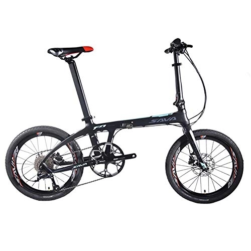 Folding Bike : DULPLAY Folding Bike, 20 Inch Carbon Fiber Adult Foldable Bicycle, Lightweight City Bike For Unisex Student B 20 Inch