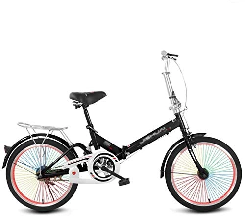 Folding Bike : DX Bicycle Bike Foldabl 20 Inch Adul Student Trave Outdoor Leisure Summe Speed 200b u200bAdjustable Shock Absorber Mini Ultralight Portable