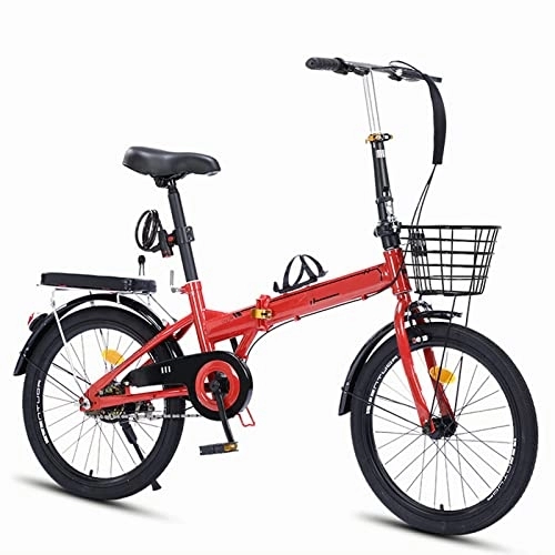 Folding Bike : Dxcaicc Folding Bike, 16 / 20 / 22 Inch mountain bike, Comfortable Lightweight, Mens and Womens Foldable Bicycle for Adult / Teenager City Commuter, Red, 20 inches