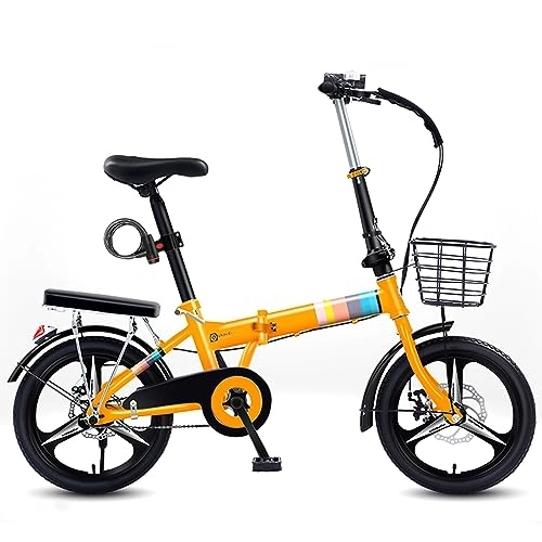 Folding Bike : Dxcaicc Folding Bike, 16 / 20 / 22 Inch mountain bike, Comfortable Lightweight, Mens and Womens Foldable Bicycle for Adult / Teenager City Commuter, Yellow, 22 inch