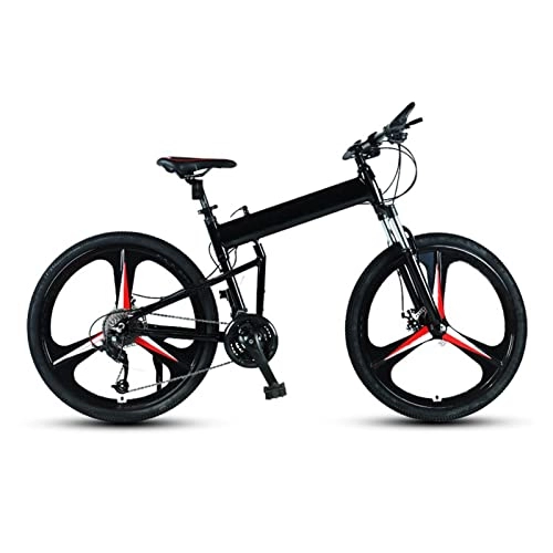 Folding Bike : DXDHUB 24 / 26 / 27.5" Wheel Diameter, 27 Speed Unisex Mountain Bike, Aluminum Frame, Foldable. (Color : Black)