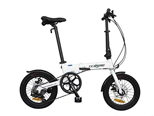 Folding Bike : ECOSMO 16" Lightweight Alloy Folding City Bike Bicycle, 6 SP SHIMANO, Dual Disc brakes - 16AF02W