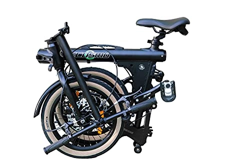 Folding Bike : Ecosmo 16" New Unique Lightweight Alloy Folding Bicycle Bike with Dual Disc, Free £30 Helmet -16AF03BL+H