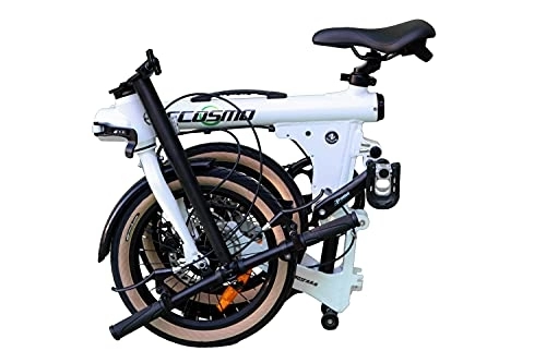Folding Bike : Ecosmo 16" New Unique Lightweight Alloy Folding Bicycle Bike with Dual Disc, Free £30 Helmet -16AF03W+H