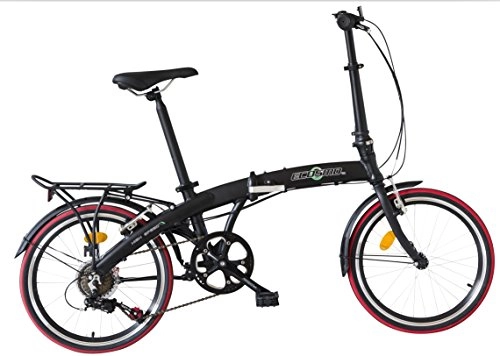 Folding Bike : ECOSMO 20" Lightweight Alloy Folding City Bike Bicycle, 11.5kg, Free £30 Helmet - 20AF09BL+H