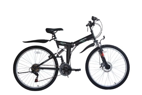 Folding Bike : ECOSMO 26" Folding Mountain Bicycle Bike 21SP SHIMANO, Free £30 Helmet-26SF02BL+H