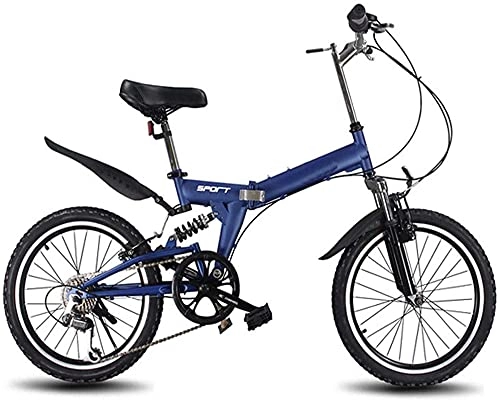 Folding Bike : Eortzzpc 20inch Folding Mountain Bike, 6 Variable Speed Bicycle Road Bike Male Female Cycling Folding Bicycle Variable Speed Bike, for Urban Environment and Commuting To and From Get Off Work